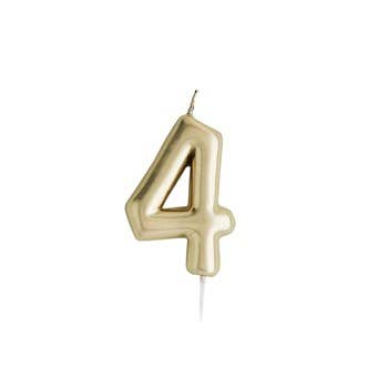 Hootyballoo - Gold Number '4' Candle
