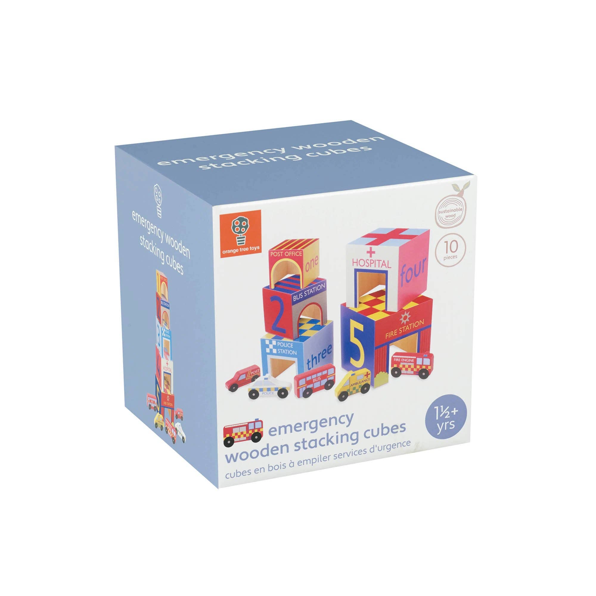 Orange Tree Toys - Emergency Services Wooden Stacking Cubes