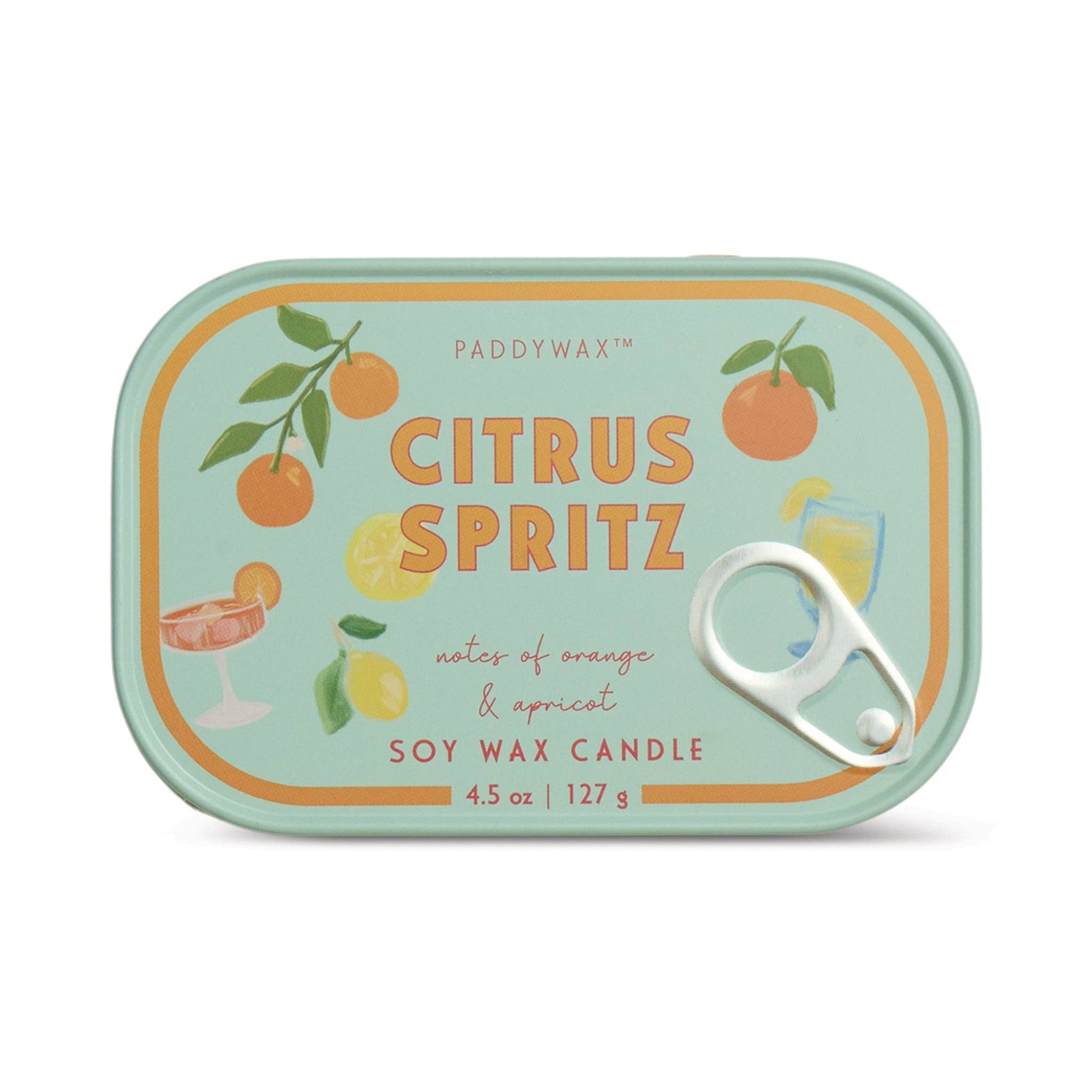 Paddywax Bistro Printed Tin Candle - Citrus Spritz