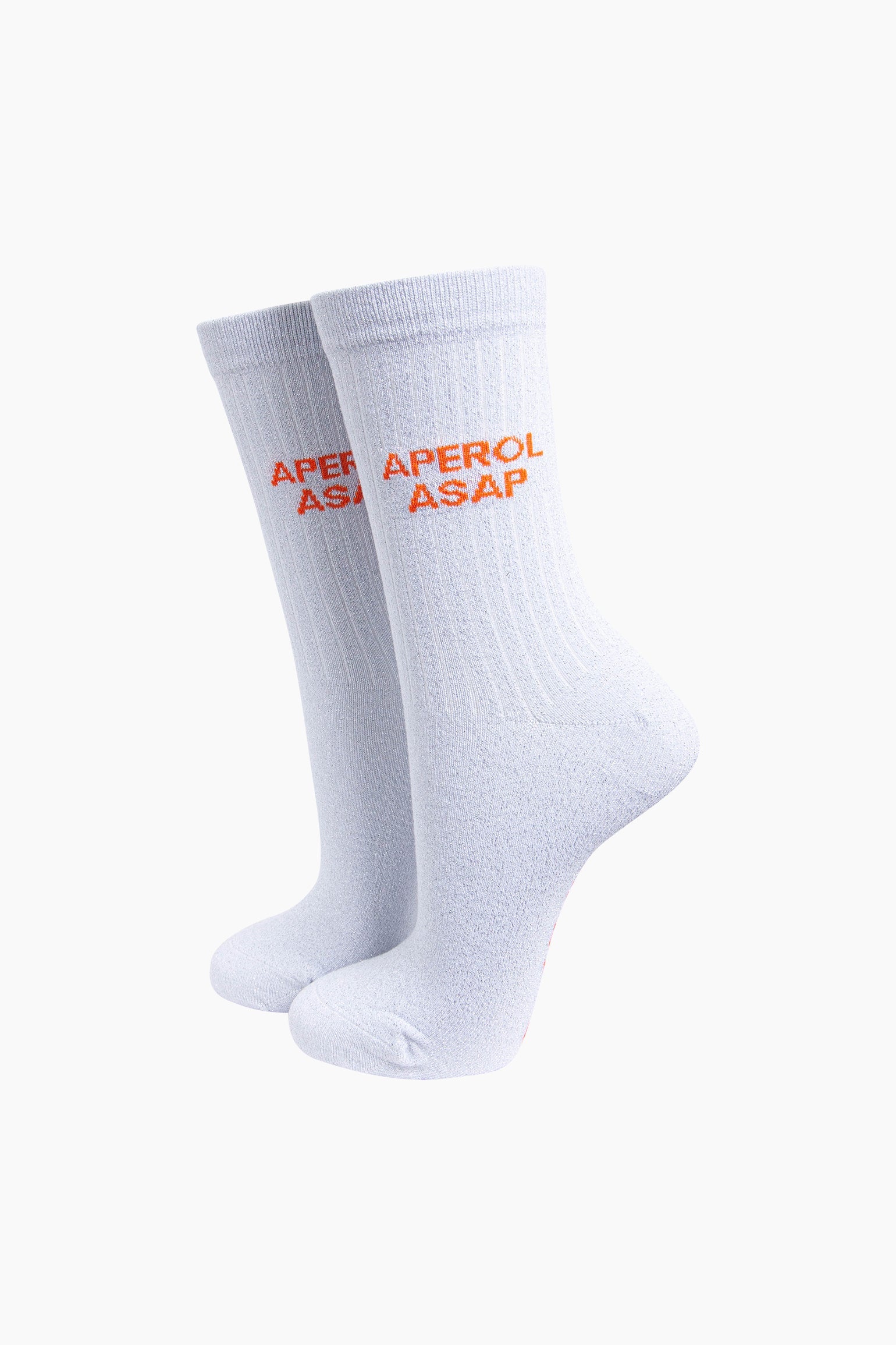 Sock Talk Aperol ASAP Combed Cotton Glitter Socks in White