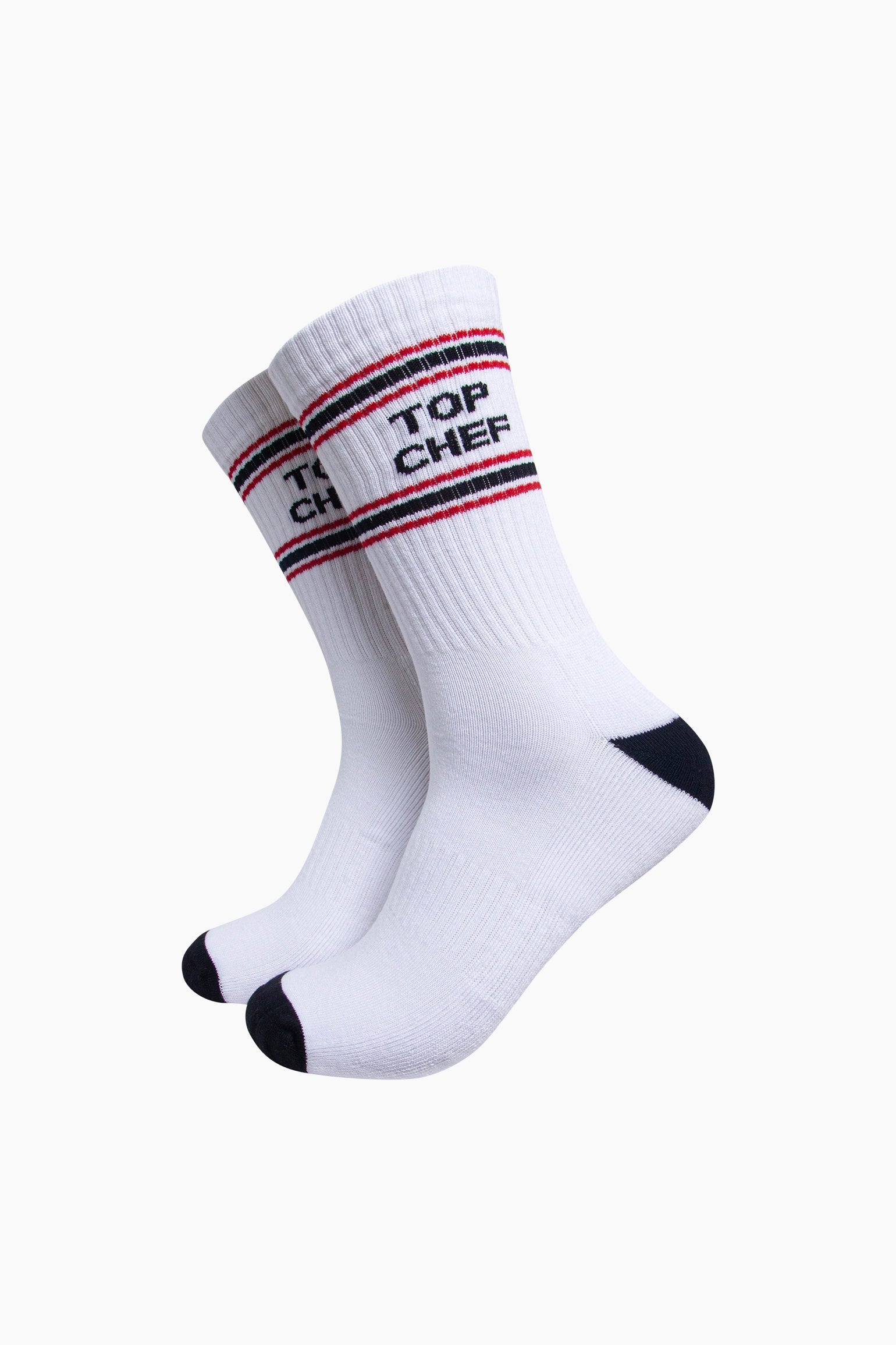Sock Talk Top Chef Organic Cotton Sports Socks in White/Black