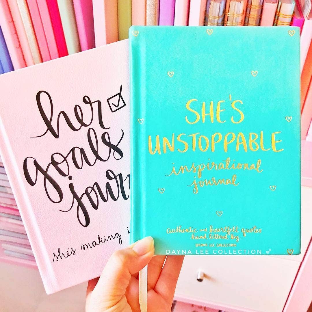 Oli Olsen - Éccolo Guided Hardcover Journal - She's Unstoppable - Teal
