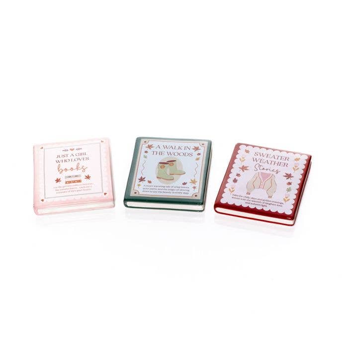 Cosy Chapter Book Shaped Stoneware Coaster 3 Asstd