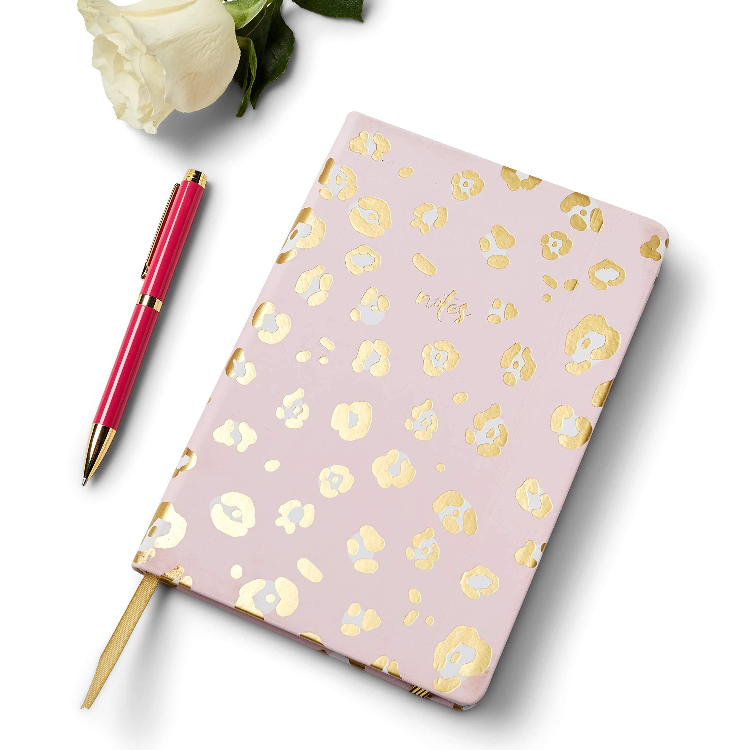 Oli Olsen - Éccolo A5 Lined Hardcover Journal - Pink Leopard Print
