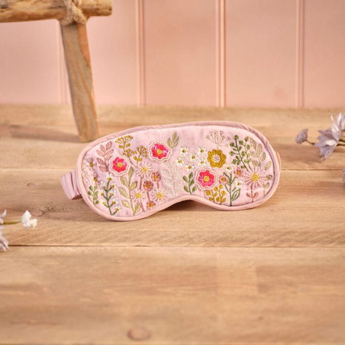 Ditsy Floral Embroidered Velvet Eye Mask