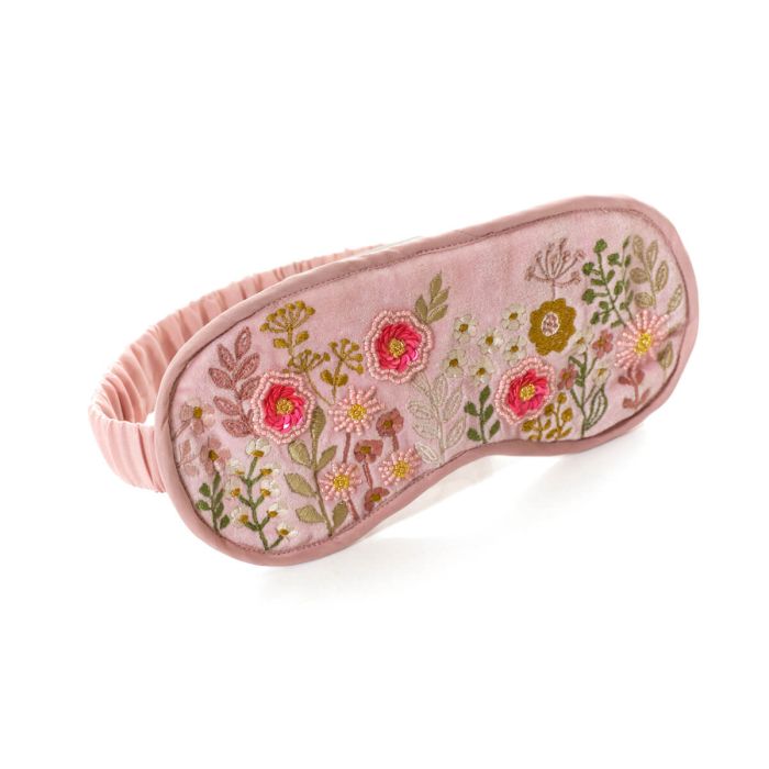 Ditsy Floral Embroidered Velvet Eye Mask