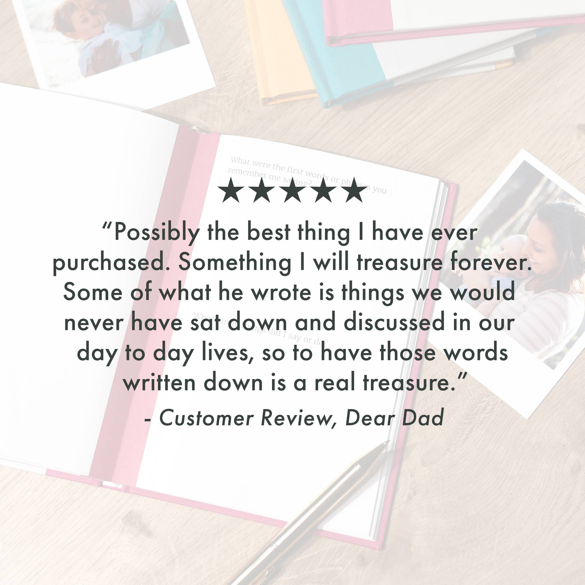 FROM YOU TO ME Meaningful Gifts - Dear Dad Guided Memory Journal | Heartfelt Gift for Dad |