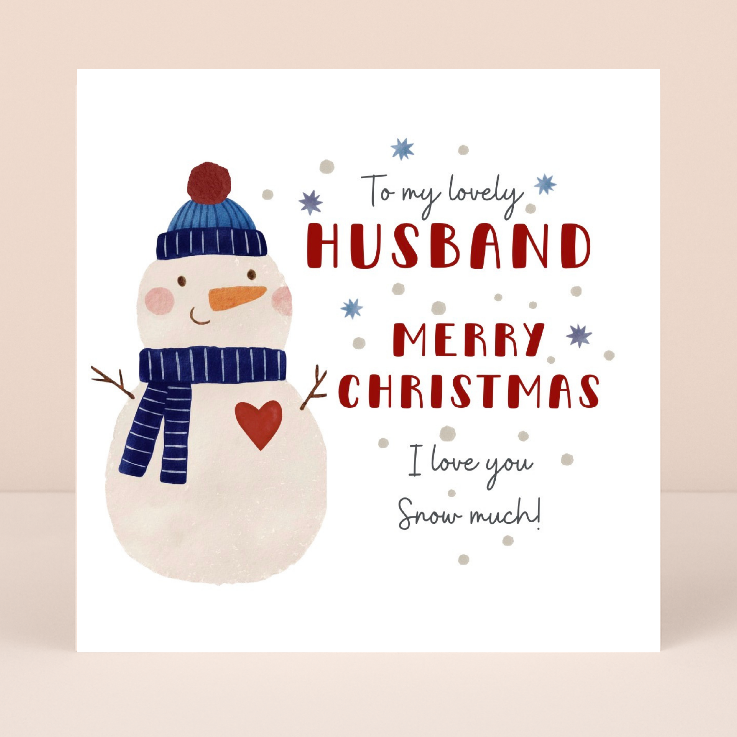 Petimo - Lovely Husband Snowman Holly Jolly Christmas Card