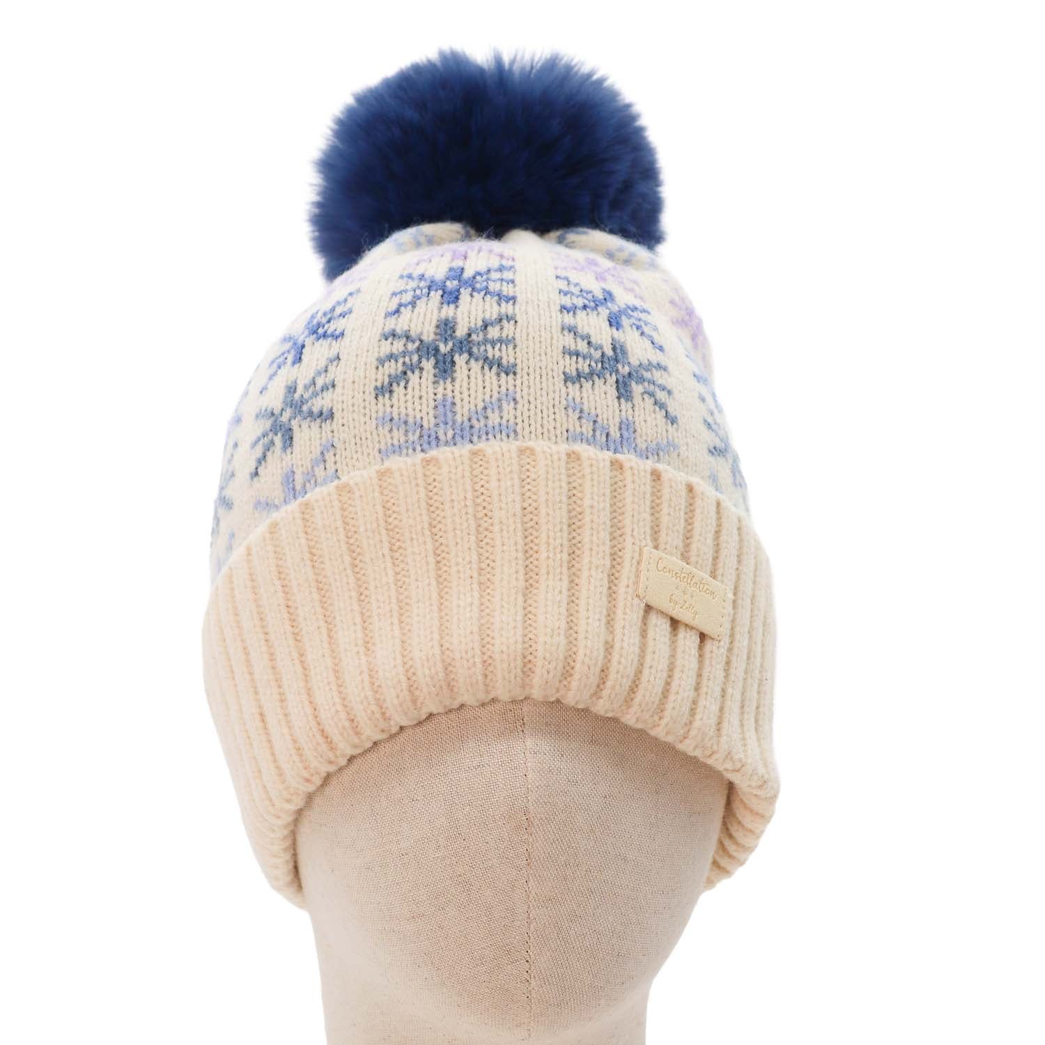 Zelly Pom Pom Hat Stars Blue