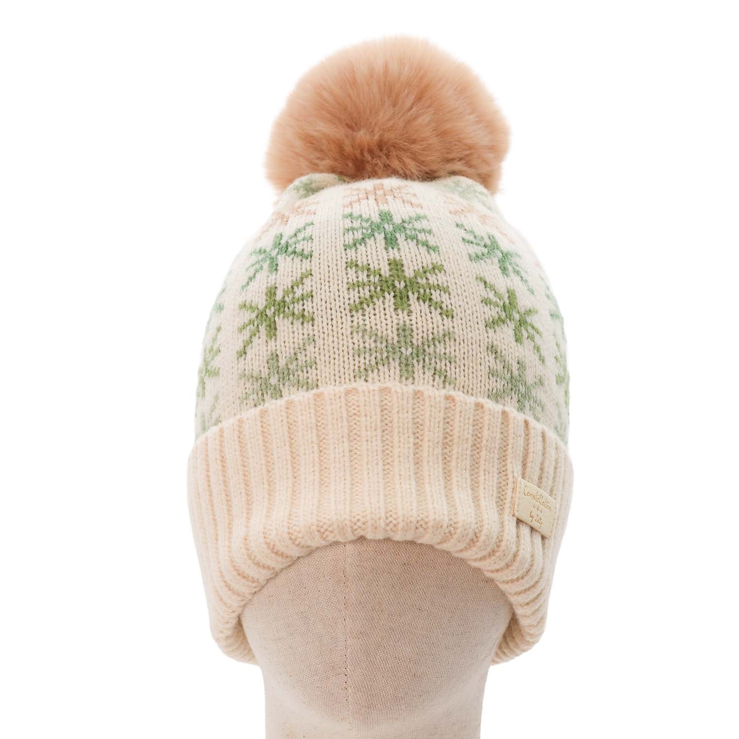 Zelly Pom Pom Hat Stars Green