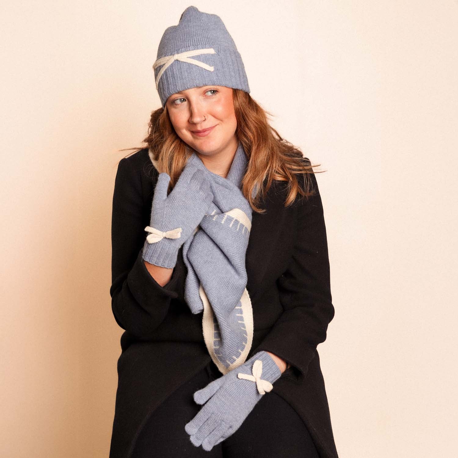 Zelly Bow Detail Hat Blue