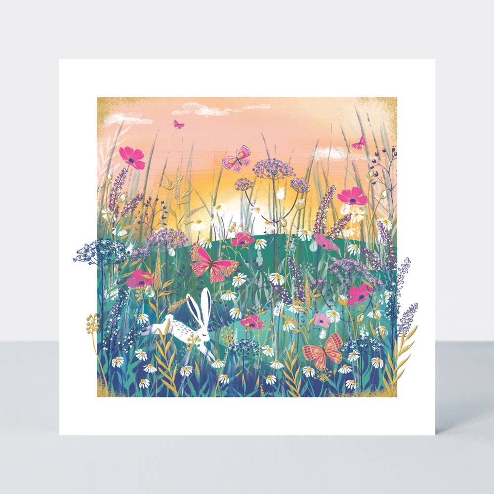 Rachel Ellen Designs Gallery Rabbit & Wild Flowers Card