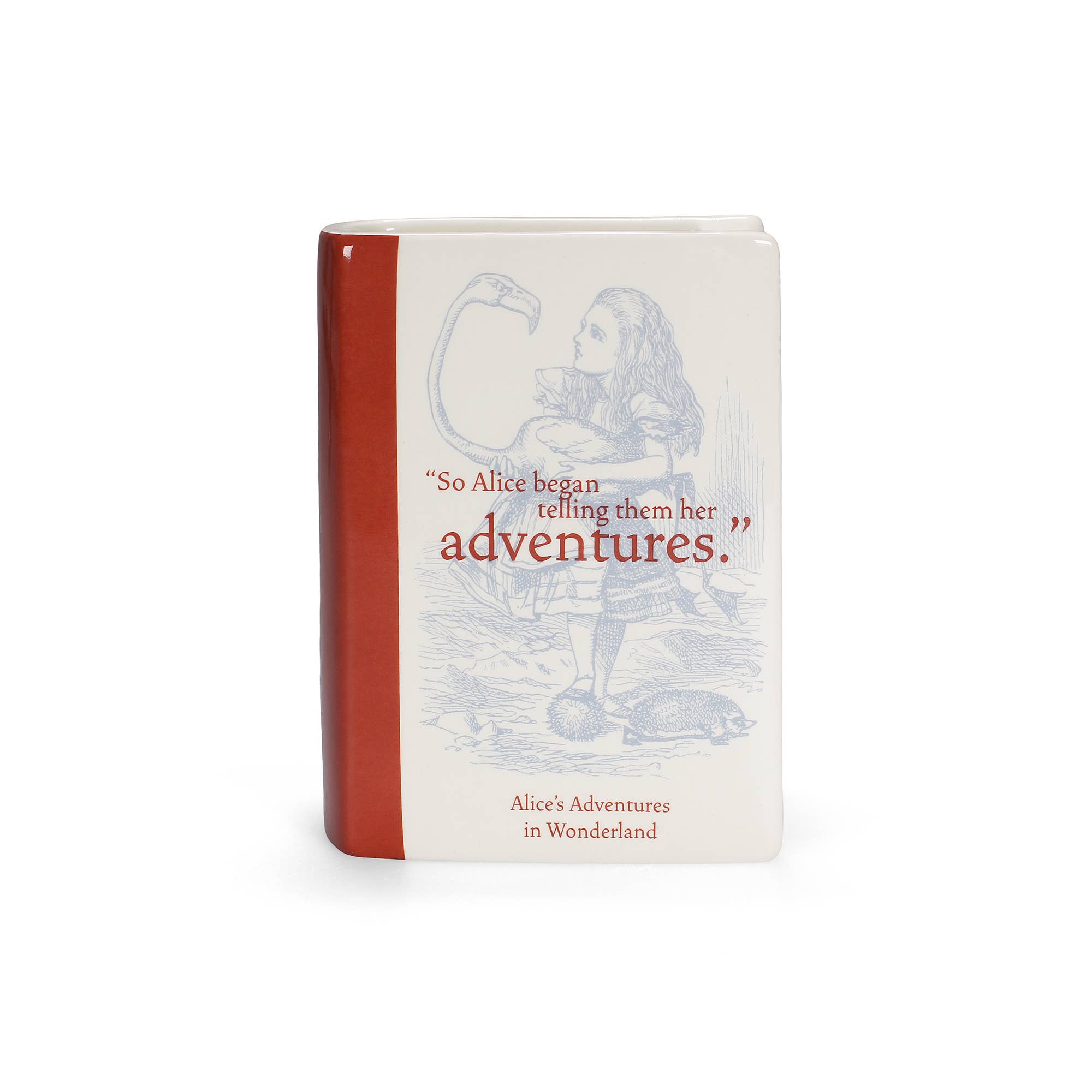 Half Moon Bay - Ceramic Book Vase Alice in Wonderland Literary Quote
