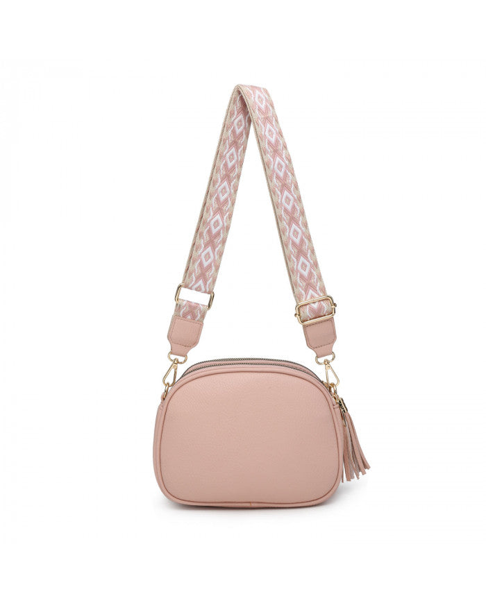 Pink Tassel Cross Body Bag