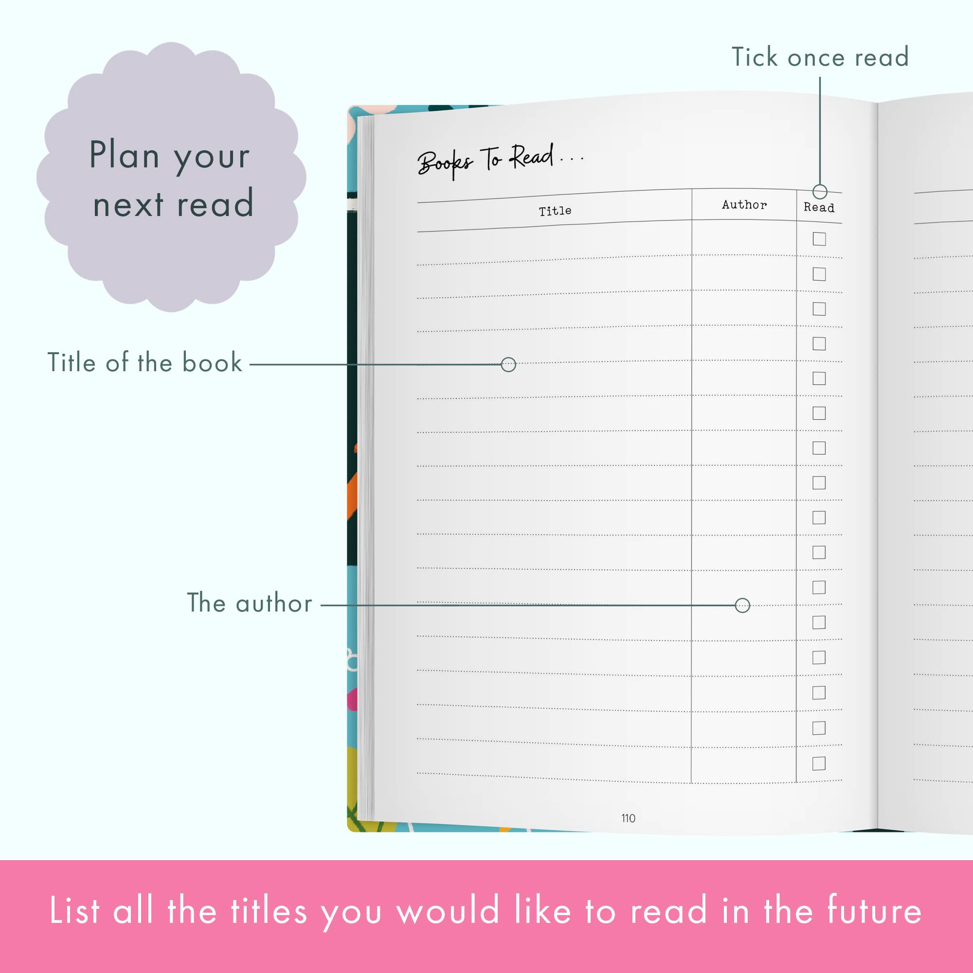 FROM YOU TO ME Meaningful Gifts - The Reading Log | Book Tracker | Gift for Book Lovers