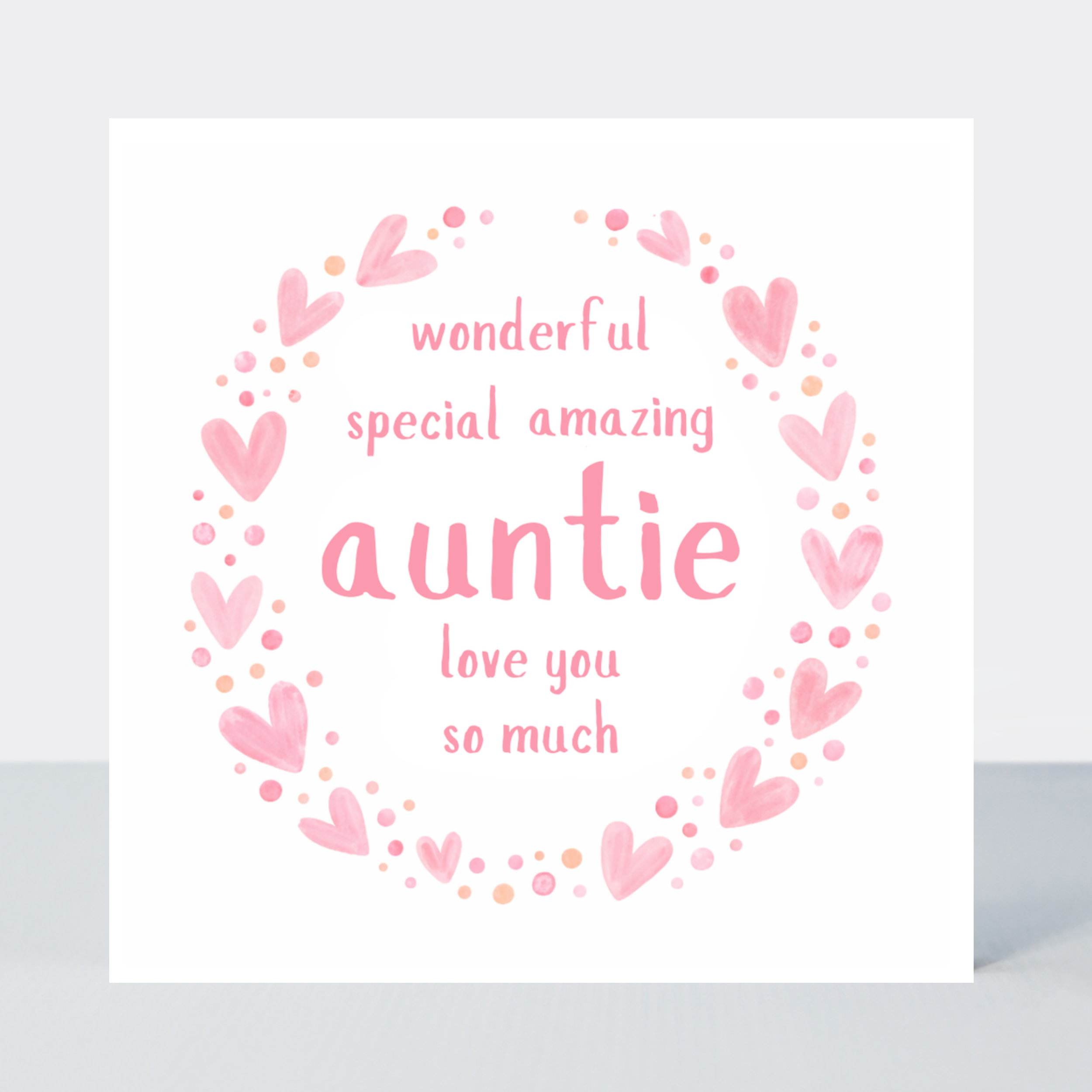 Petimo - Sweet Heart Wonderful Special Amazing Auntie Pink Heart Card - More Than Just a Gift | Narborough Hall