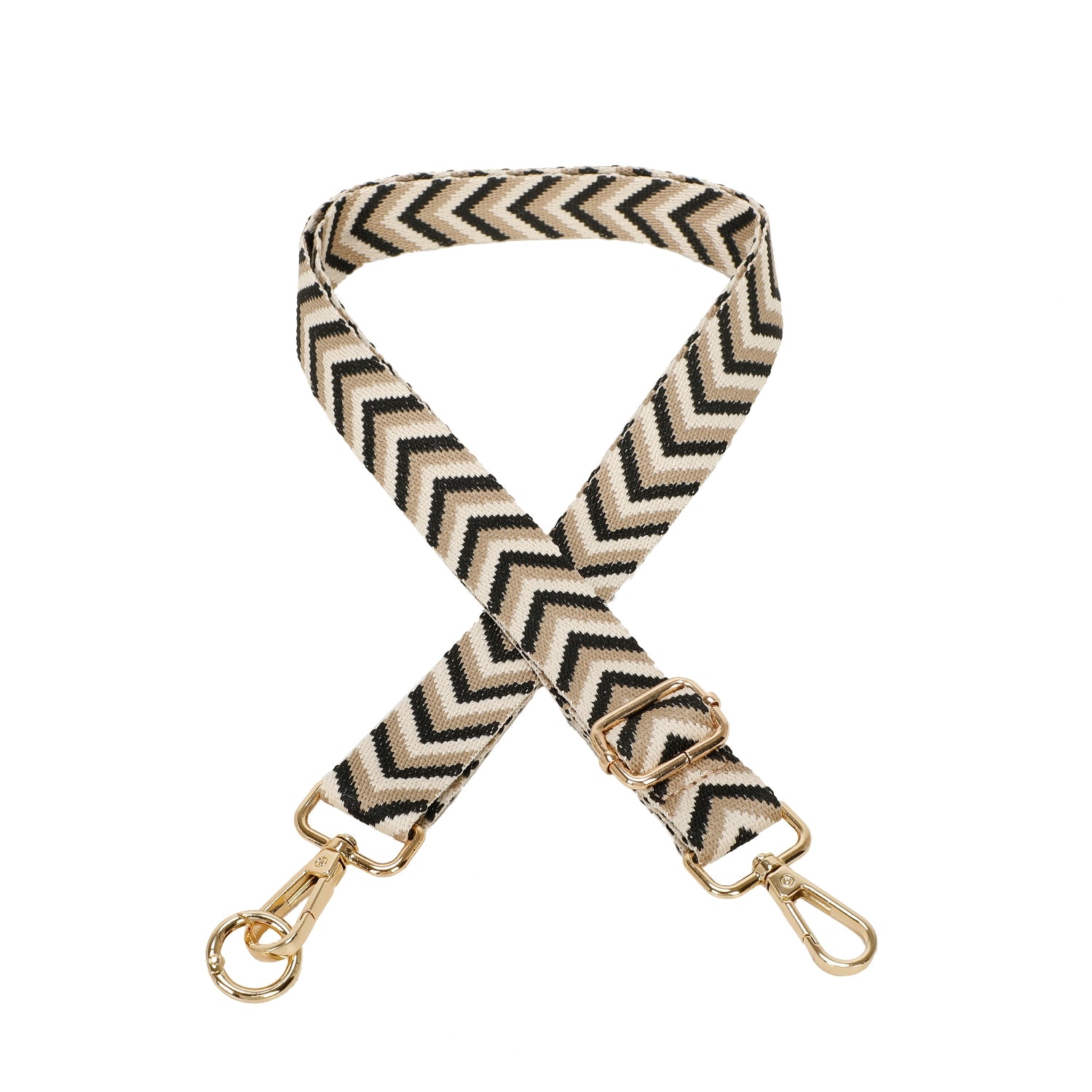 Chevron Mobile Phone Strap - Black & Beige