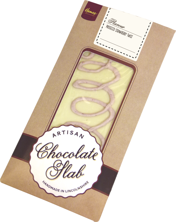 Hames Chocolates - White Artisan Bar Fizzy Wine Strawberry Twist