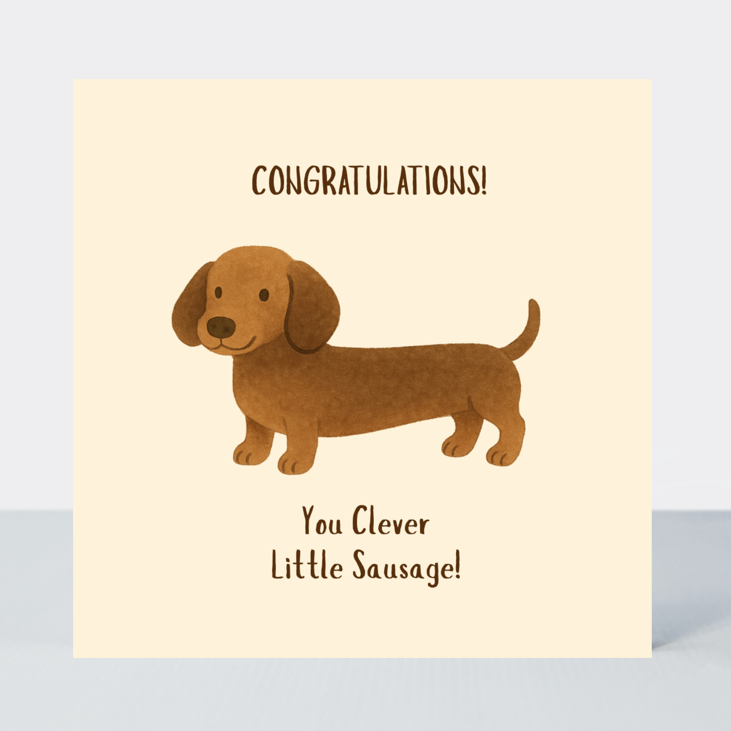 Petimo - Whisker & Wink Congratulations Clever Sausage Dog Card