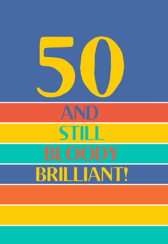 Petimo - Bright Side 50th Fifty Birthday Bright Stripe Card - More Than Just a Gift | Narborough Hall