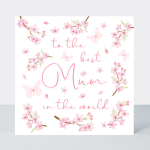 Petimo - Hana Blush To The Best Mum In The World Cherry Blossom Card - More Than Just a Gift | Narborough Hall