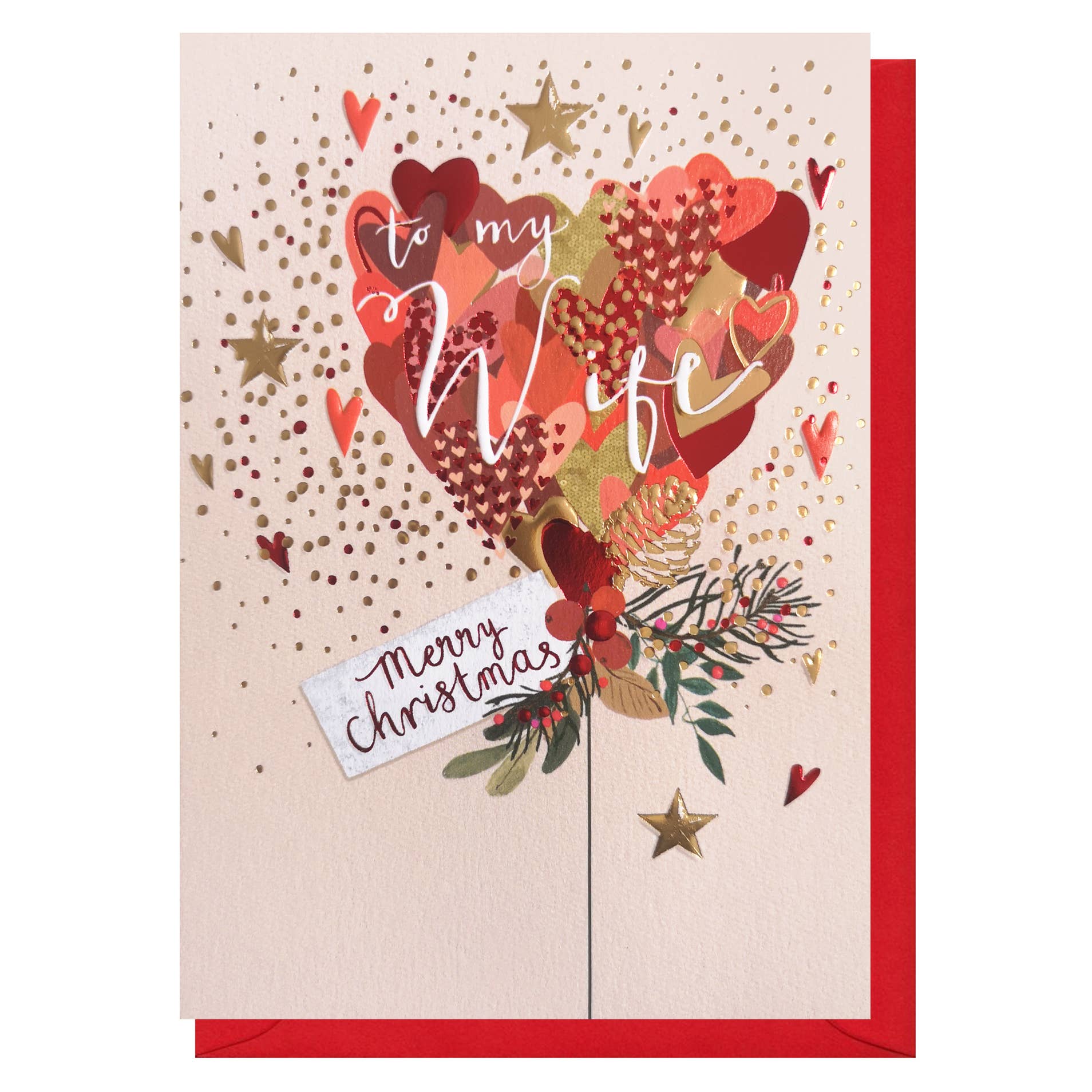 Louise Tiler - Wife Love Balloon Christmas Card