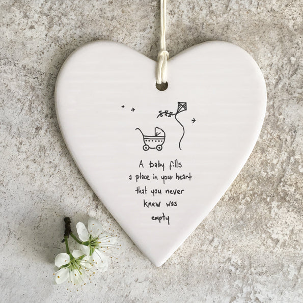 Baby Fills Place in Heart East of India Wobbly Hanging Heart