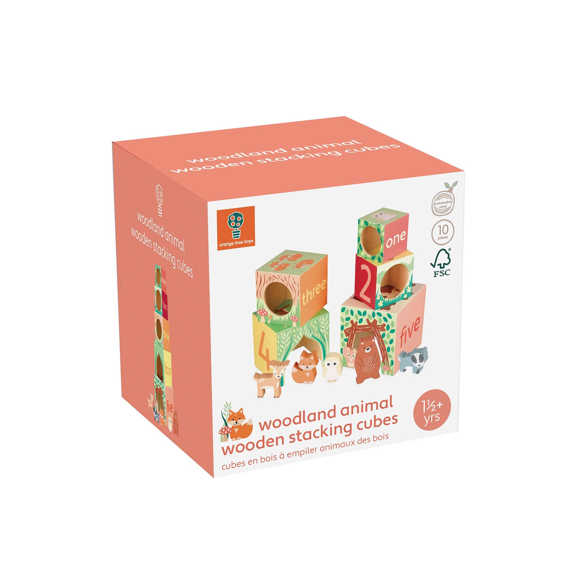 Orange Tree Toys - Woodland Wooden Stacking Cubes