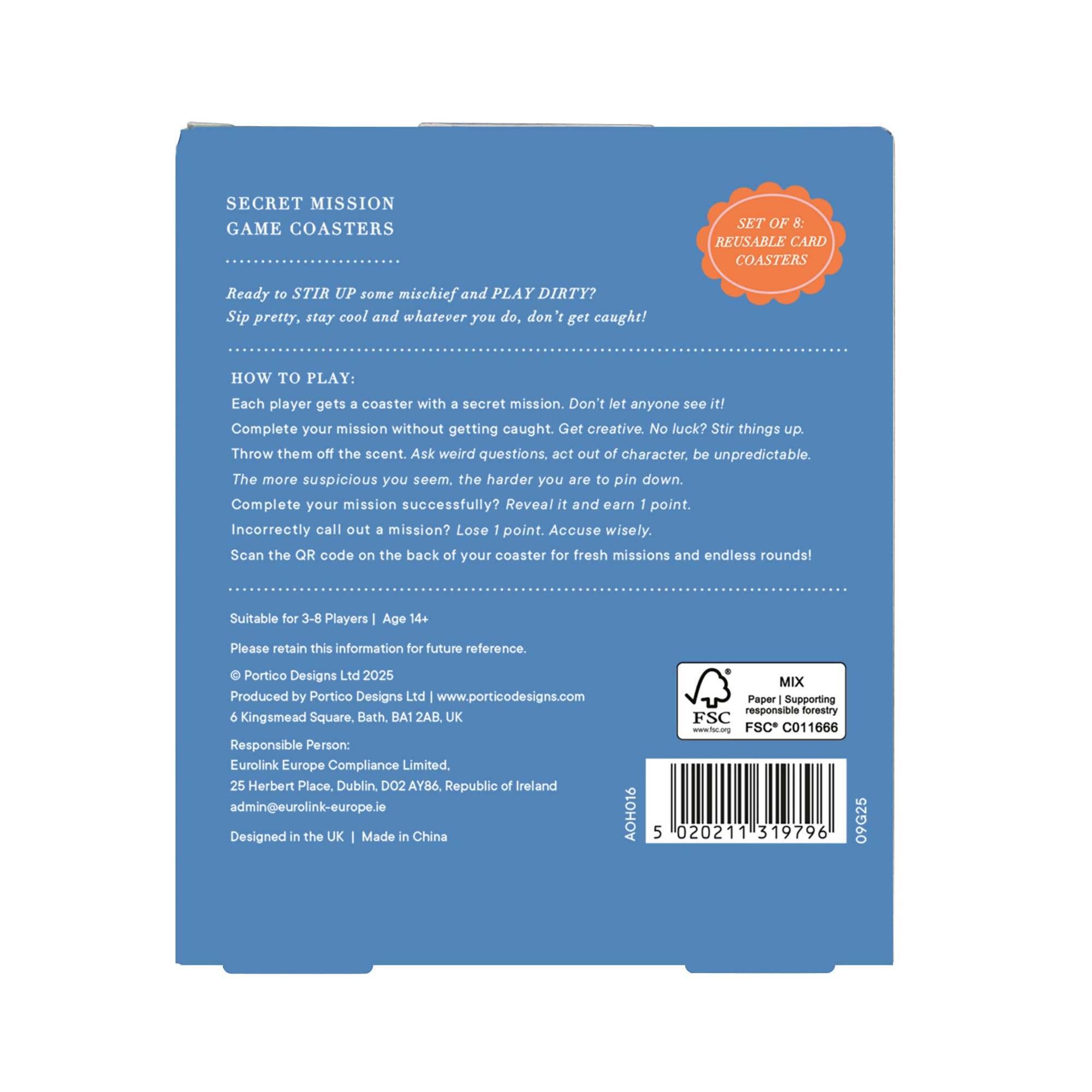 Portico Designs - Art of Hosting Secret Mission Game Coasters