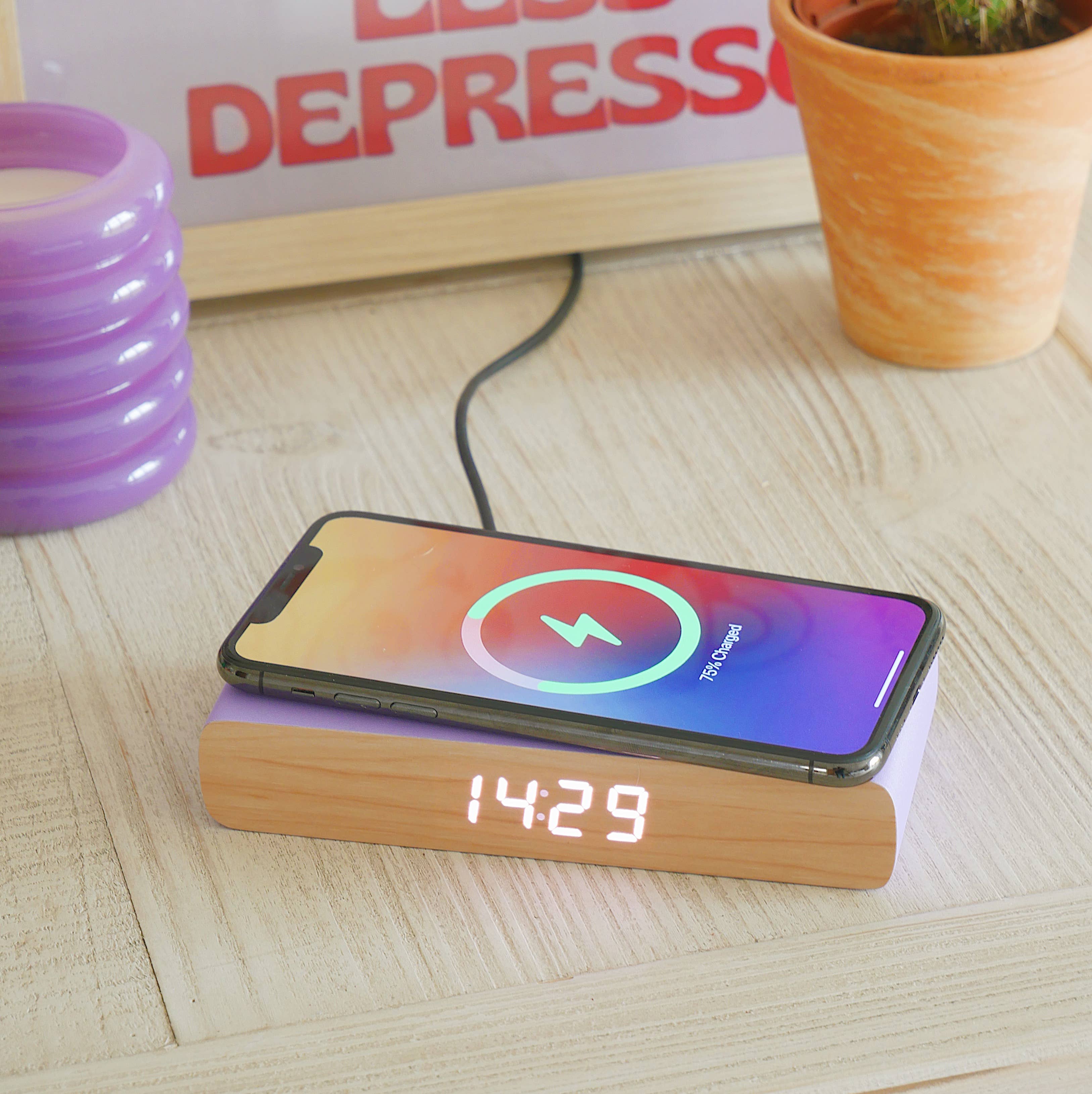 Steepletone UK Ltd - Rise Charge - Wireless Charger & Alarm Clock: Grey