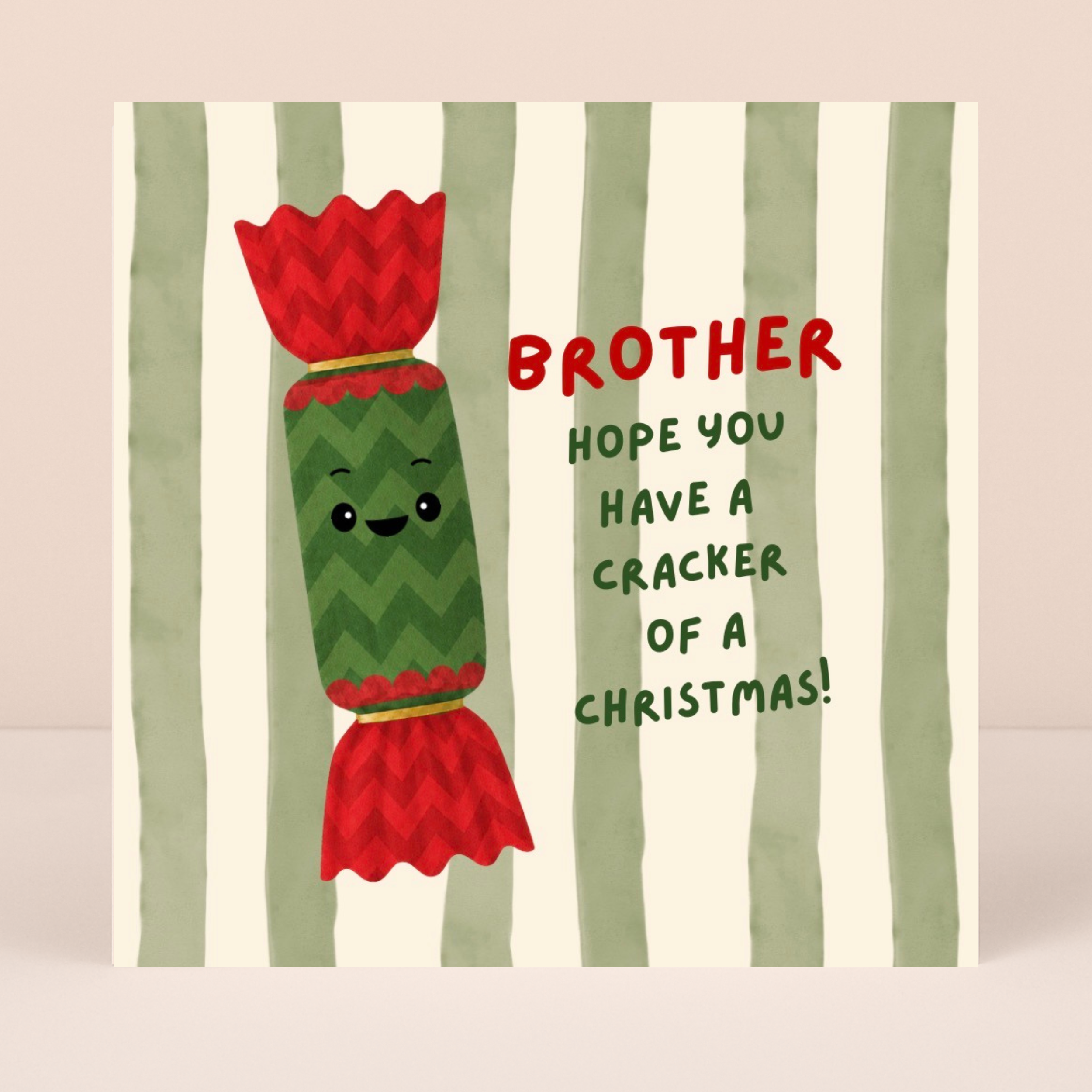 Petimo - Brother Cracking Christmas Striped Fun Card
