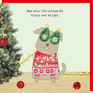 Rosie Made A Thing Dog Bright Christmas Card