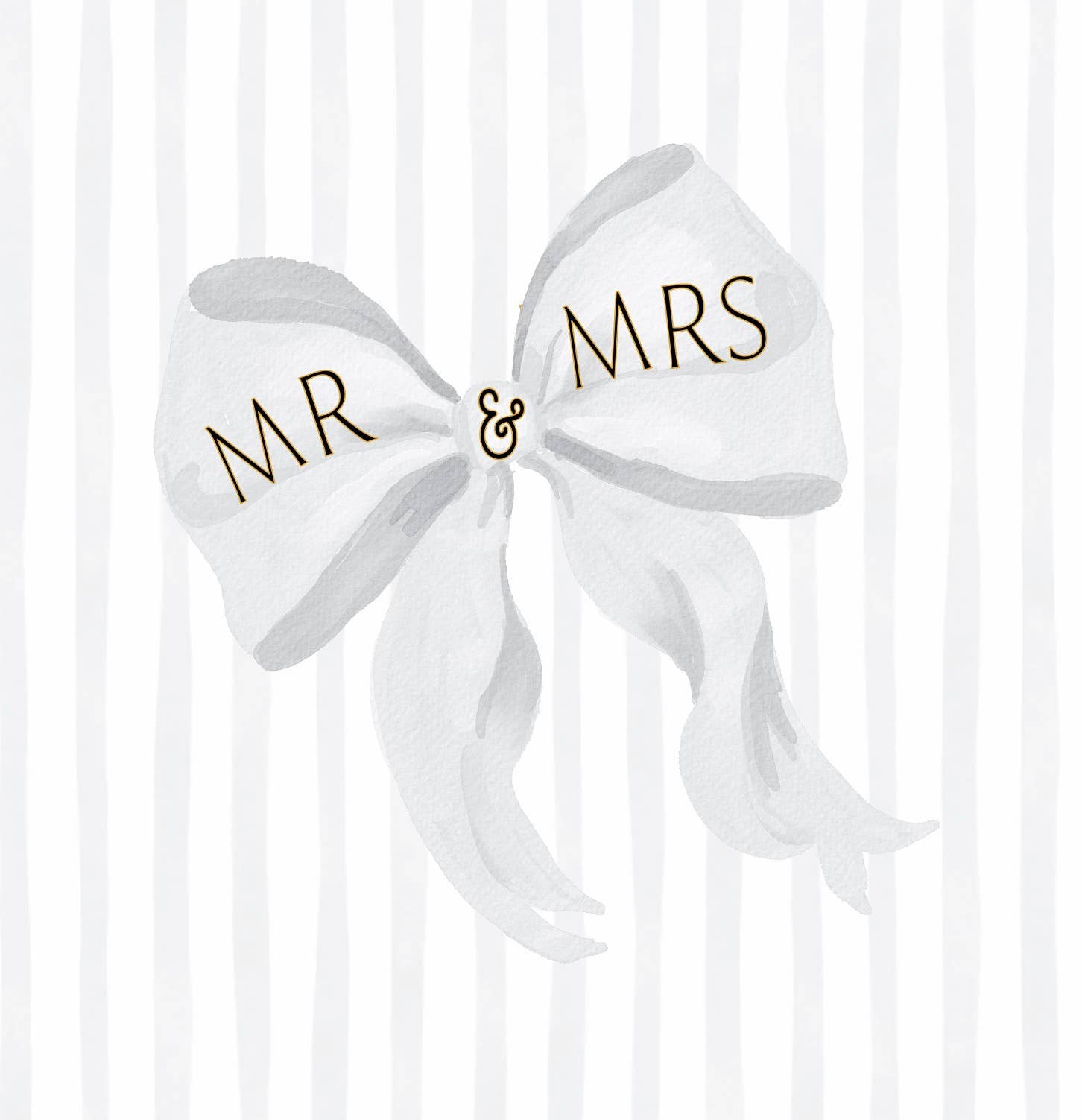 Petimo - Beauregarde Grey Bow Mr & Mrs Wedding Card