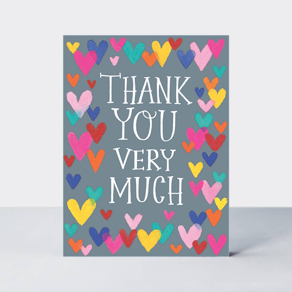 Rachel Ellen Designs - Pack of 10 Notecards - Thank You Very Much/Hearts