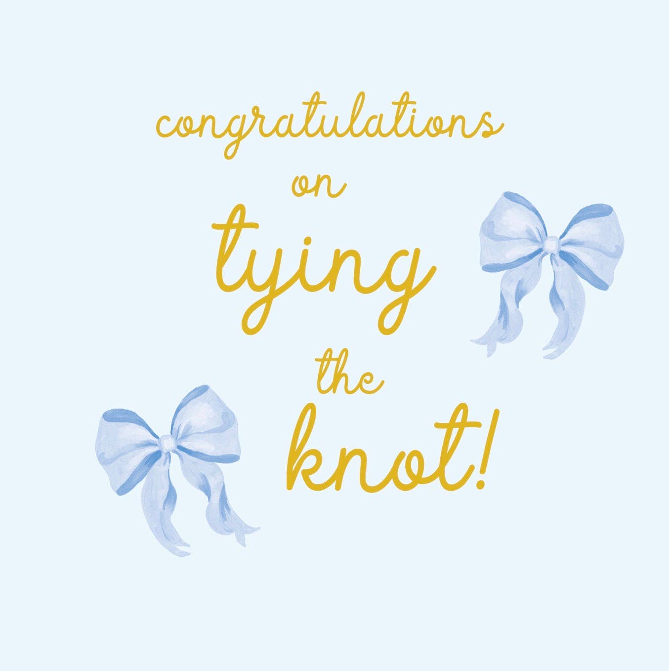 Petimo - Beauregarde Tying The Knot blue Bows Wedding Card