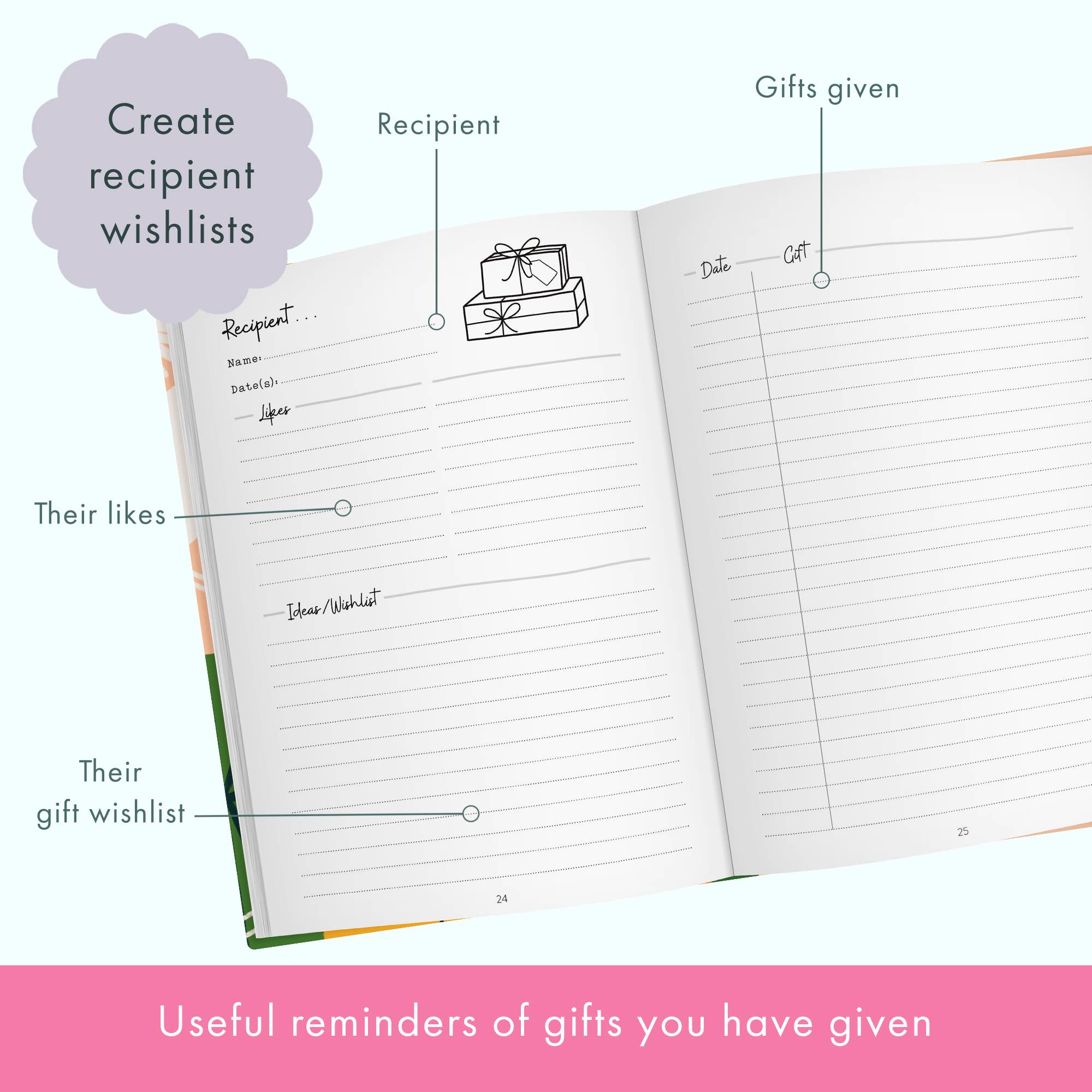 FROM YOU TO ME Meaningful Gifts - The Present Planner - A journal for those who love gifting