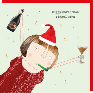 Rosie Made A Thing Tinsel Tits Christmas Card