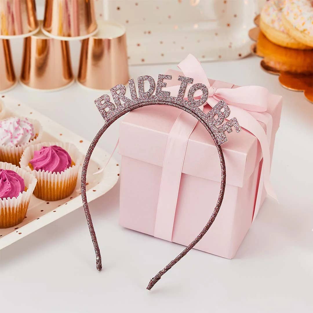 Hootyballoo - Rose Gold 'Bride To Be' Glitter Headband