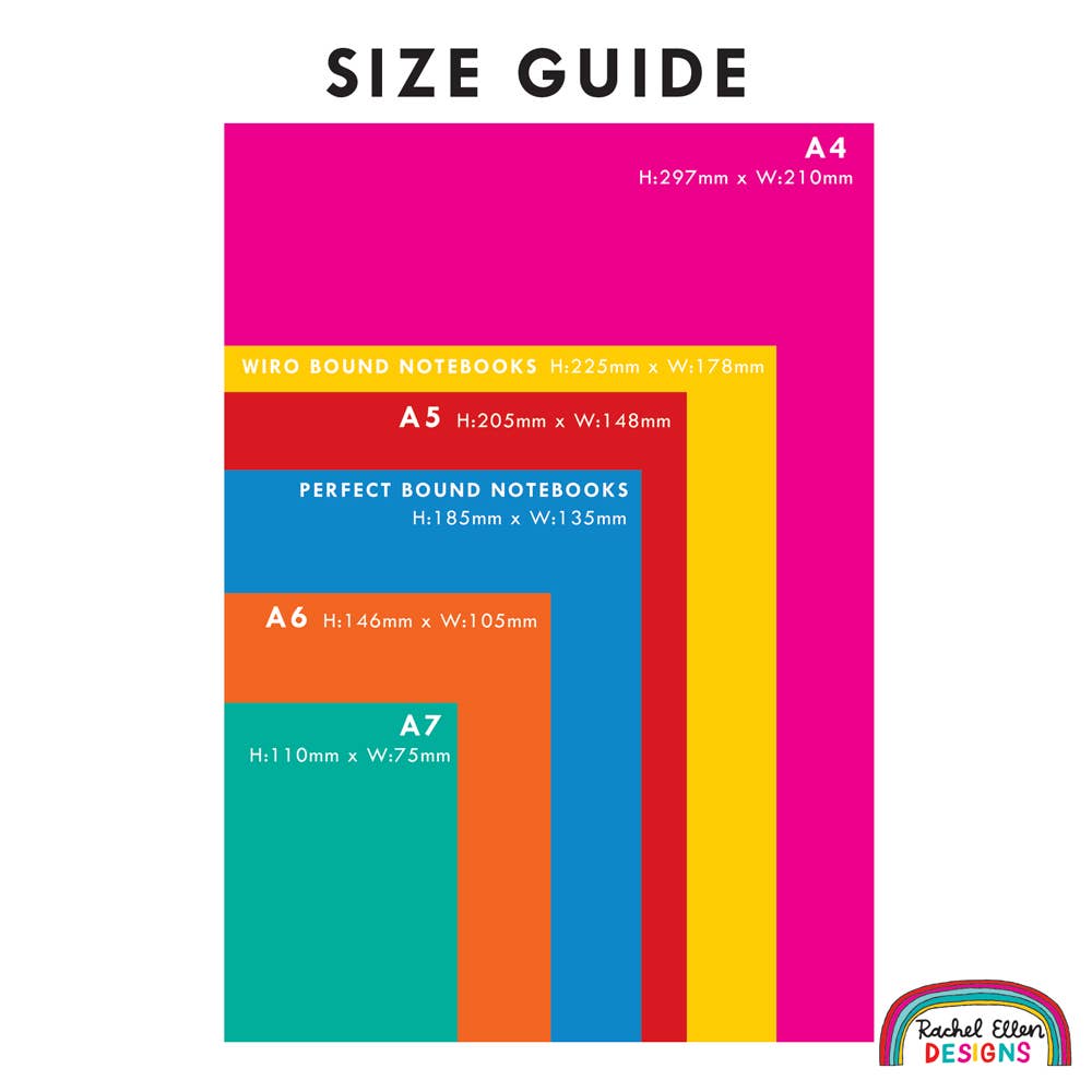 Rachel Ellen Designs - A6 Perfect Bound Notebook - Pink Floral/Notes & Thoughts