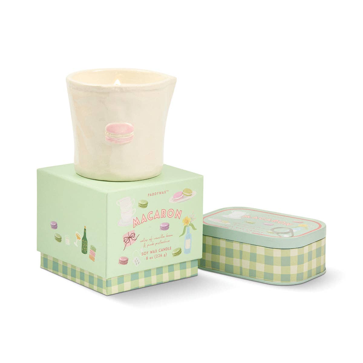 Paddywax Bistro Printed Tin Candle - Macaron