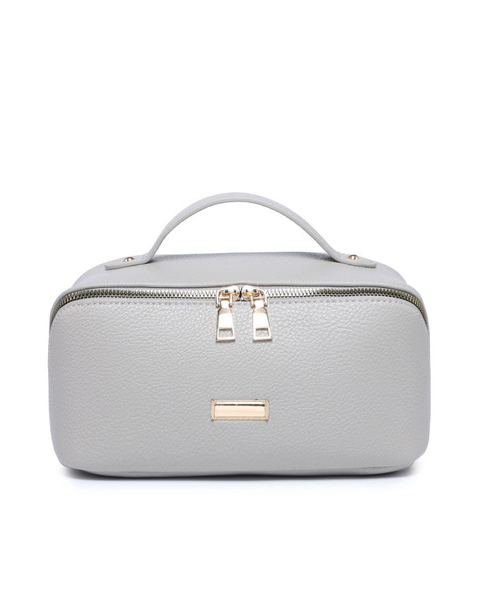 Train Case Make Up Bag - Light Grey