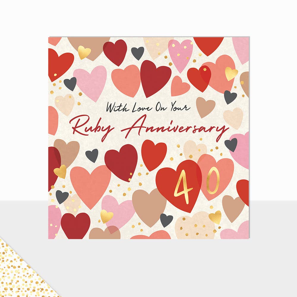 Aurora Ruby Wedding Anniversary Card