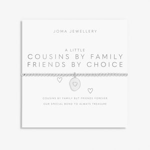 Joma Jewellery A Little 'Cousins By Family Friends By Choice' Bracelet In Silver Plating |More Than Just A Gift