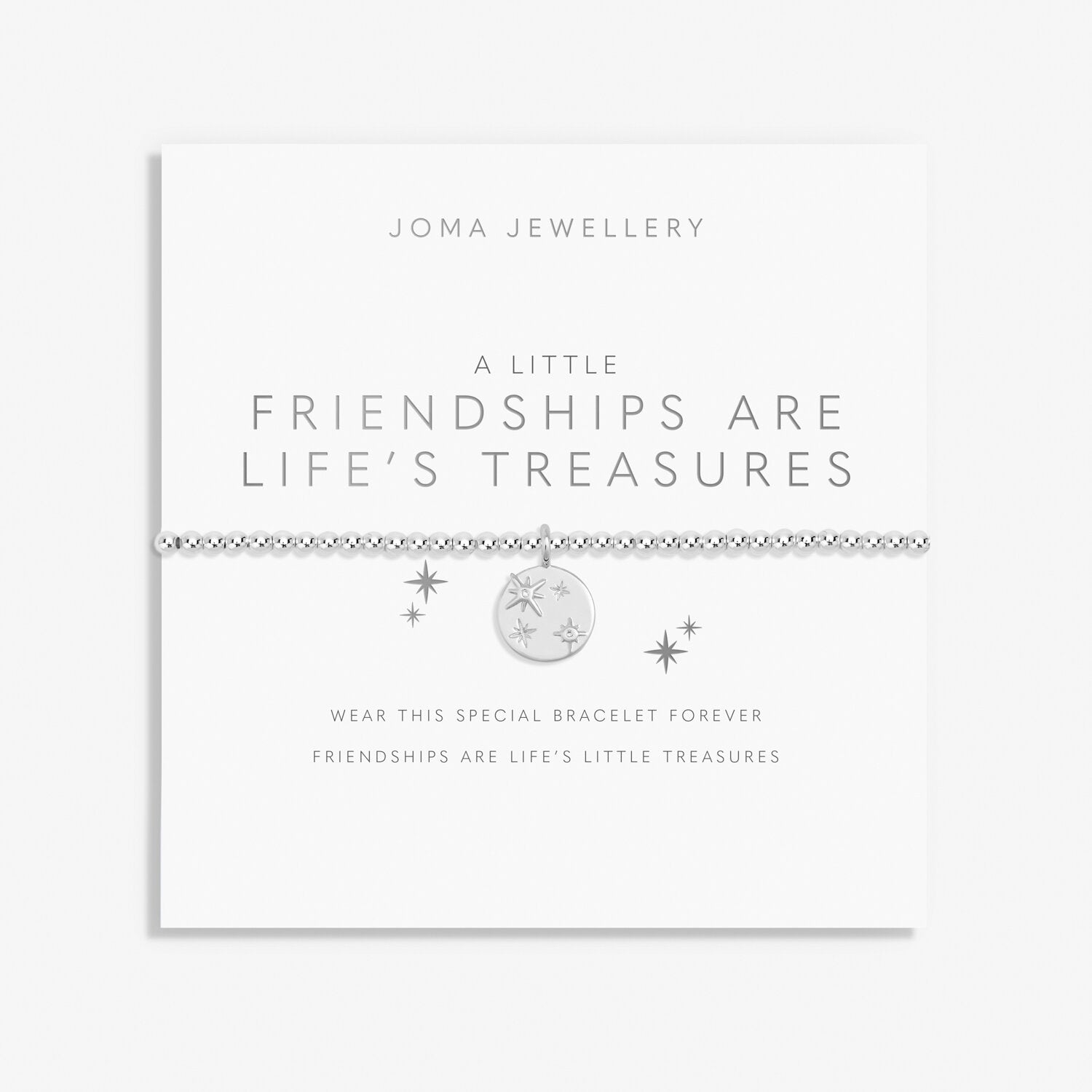Joma Jewellery A Little 'Friendships Are Life's Treasures' Bracelet In Silver Plating |More Than Just A Gift