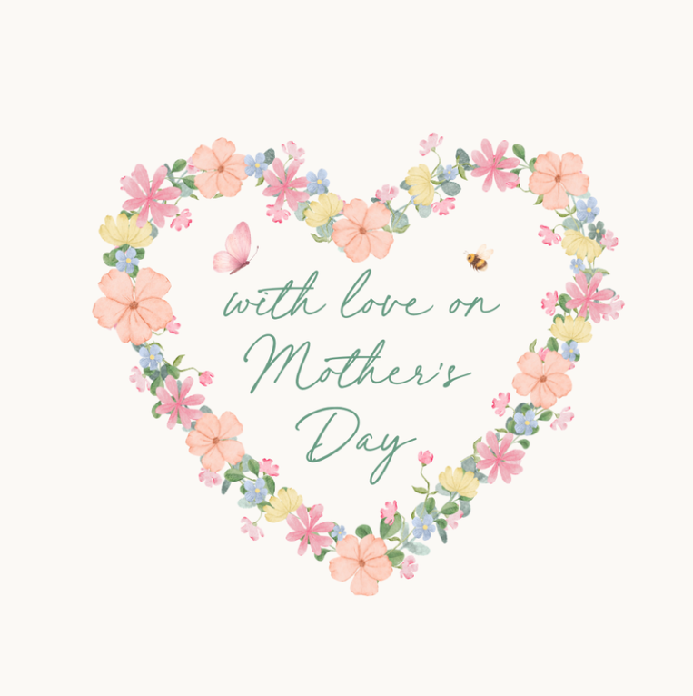 Petimo - Wild Garden Floral Heart Mother's Day Card