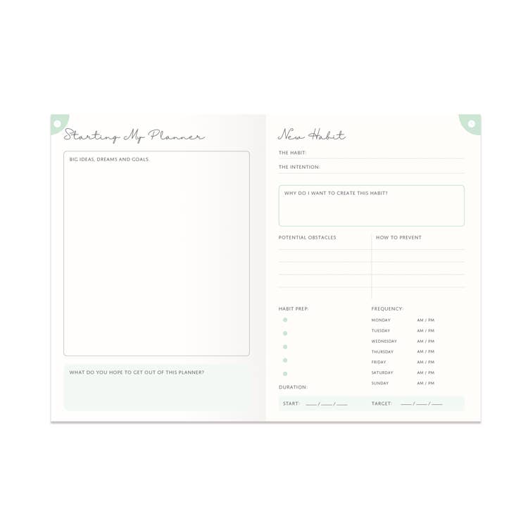 Portico Designs - Rituals Happy Habits Guided Productivity Journal/Planner