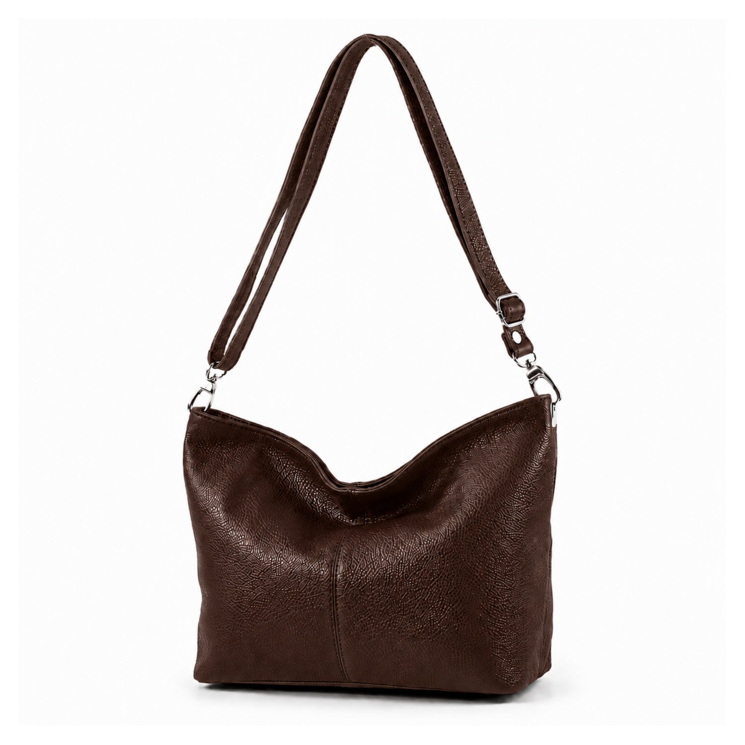 Italian Leather Shoulder Bag - Coffee
