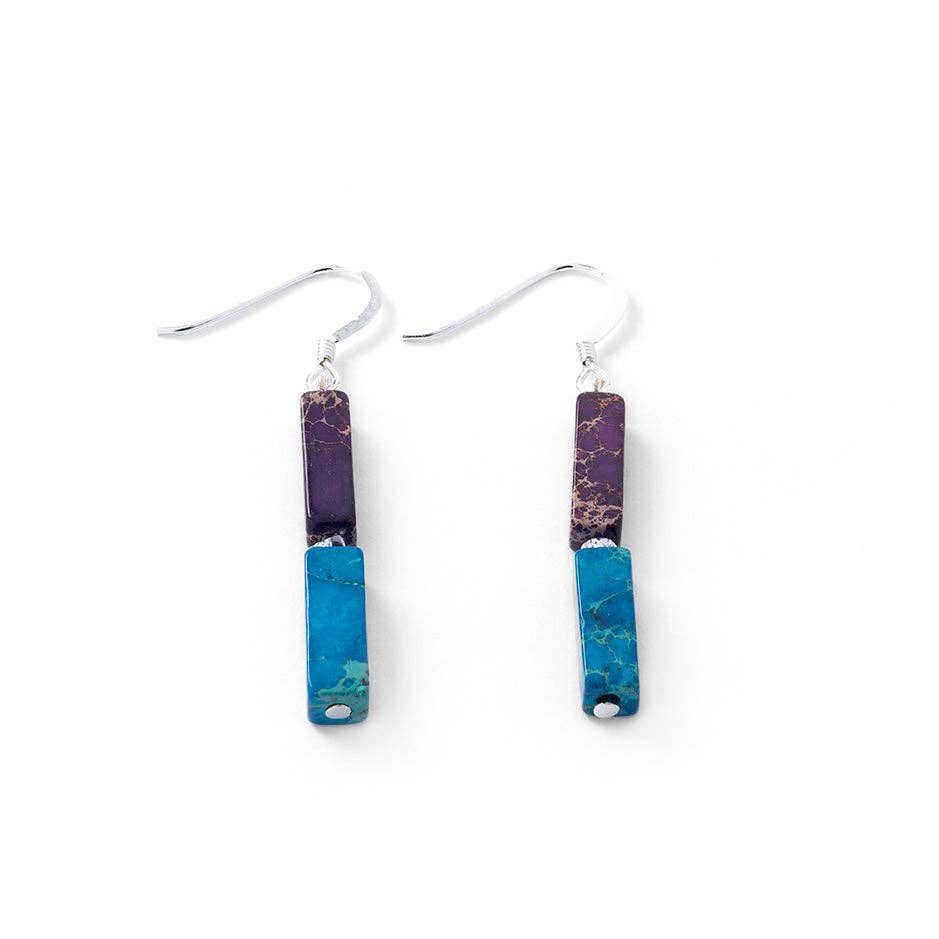 Carrie Elspeth Jewellery - Rainbow Jasper Earrings: Red/Orange