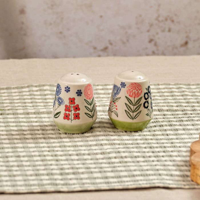 Flourish & Foliage Embossed Salt & Pepper Pots - More Than Just a Gift | Narborough Hall