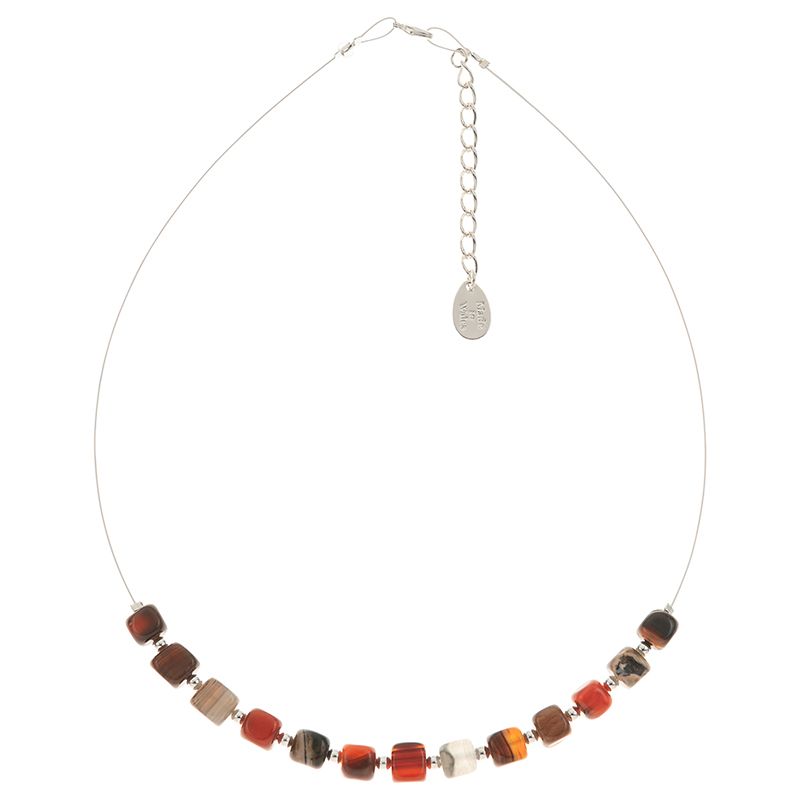 Carrie Elspeth Autumn Agate Cube Link Necklace